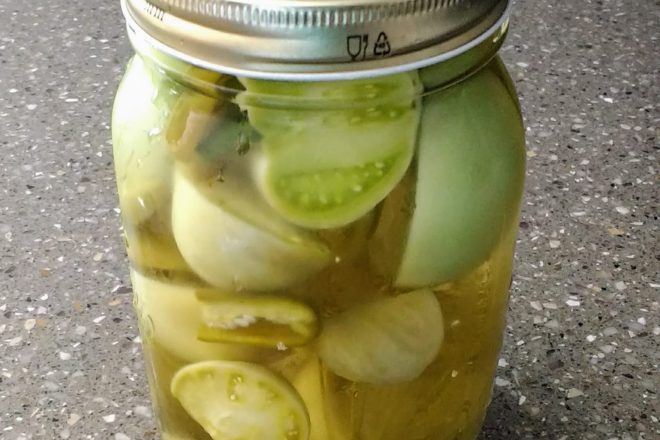 Pickled Green Tomatoes | Horseradish & Honey